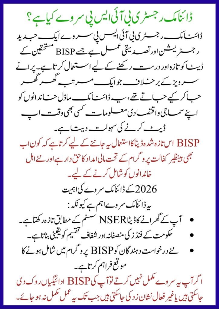 Dynamic Registry BISP Survey